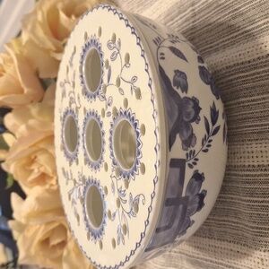 Blue and White Floral Ceramic Vase